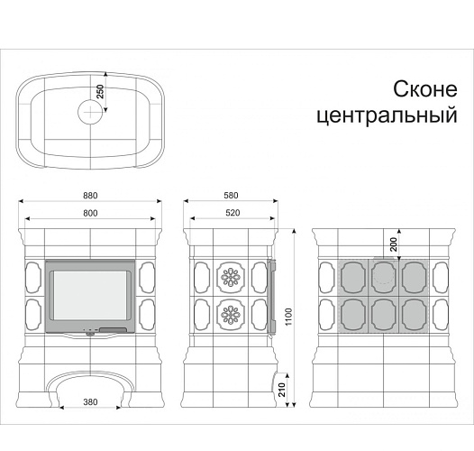 Сконе пристенный. ваниль_10