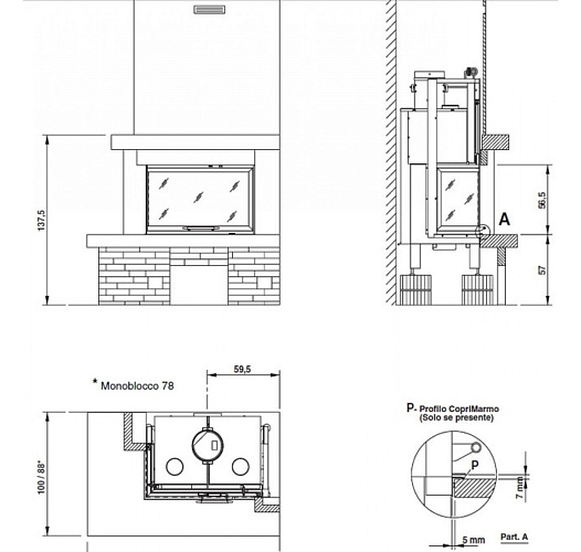 Облицовка GUBBIO sx без духовки (Palazzetti)_1